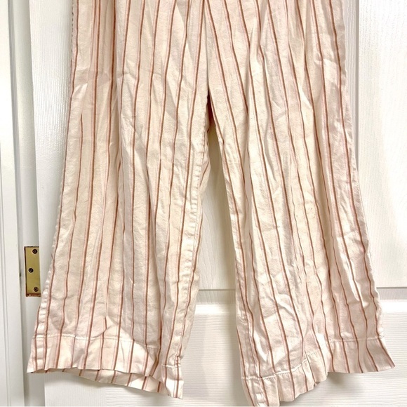 J. Jill Linen Stretch Pull on Pant neutral stripes women’s size L Tall wide leg - Picture 7 of 10